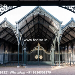 Modern Car Parking Shed Design for Elegant Villa Exterior No-1755