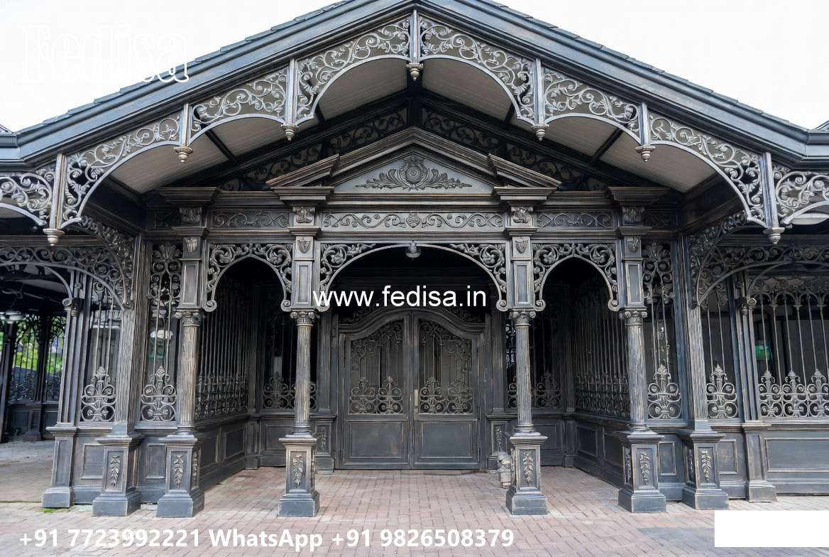 Luxury Car Parking Shed Design with Decorative Outdoor Elements No-2035