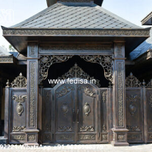 Classic Car Parking Shed Design with Decorative Exterior Elements No-2217