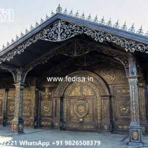 Elegant Car Parking Shed Design with Beautiful Outdoor Appeal No-2636
