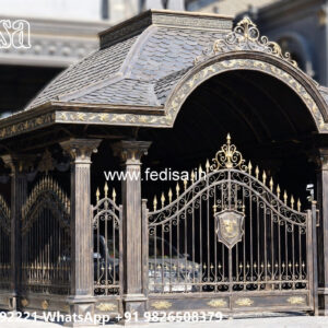 Luxury Car Parking Shed Design with Decorative Framework No-2707