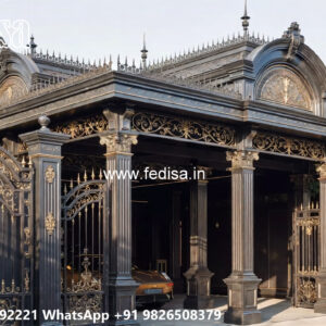 Luxury Car Parking Shed Design with Elegant Decorative Roof No-2737