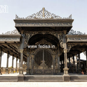 Iron Car Parking Shed Design with Elegant Lighting No-2864