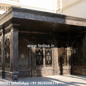 Iron Car Parking Shed Design with Stylish Ceiling No-2872