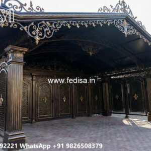 Car Parking Shed Design with Decorative Luxury Elements No-3304
