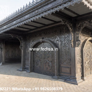 Stylish Car Parking Shed Design with Decorative Roof Elements No-3391