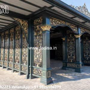 Luxury Car Parking Shed Design with Elegant Decorative Roof No-3517