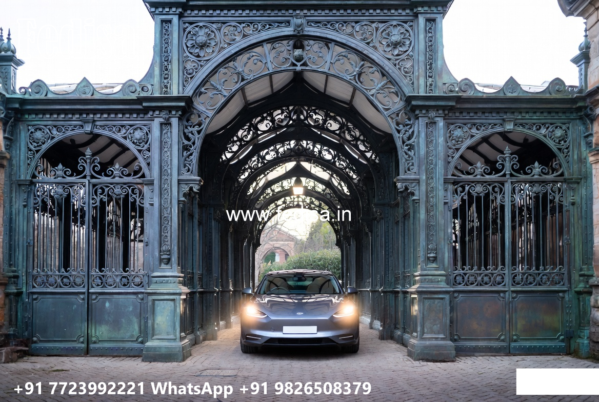 Luxury Car Parking Shed Design with Decorative Architectural Style No-3542