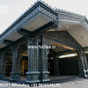 Iron Car Parking Shed Design with Attractive Support Columns No-3674