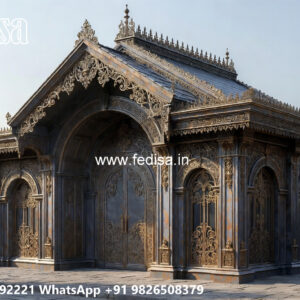 Iron Car Parking Shed Design with Contemporary Decorative Roof No-3686