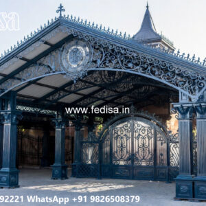 Modern Iron Car Parking Shed Design for Spacious Homes No-3692