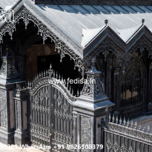 Premium Iron Car Parking Shed Design with Elegant Columns No-3700