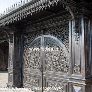 Classic Car Parking Shed Design with Decorative Front Elevation No-3749