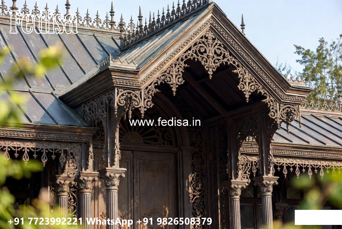 Classic Car Parking Shed Design with Decorative Roof Patterns No-3877