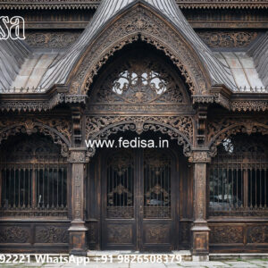 Stylish Car Parking Shed Design with Decorative Roof Elements No-4171