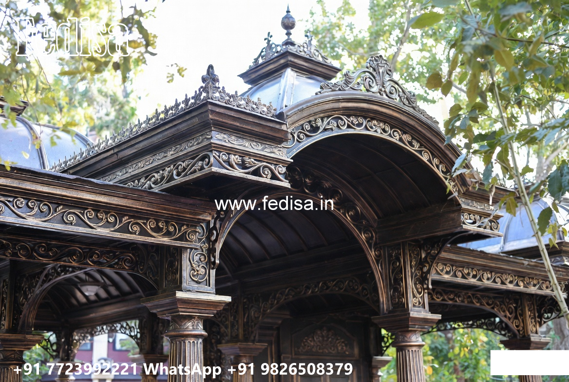Luxury Car Parking Shed Design with Decorative Architectural Style No-4322