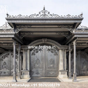 Luxury Car Parking Shed Design with Stylish Support Columns No-4341