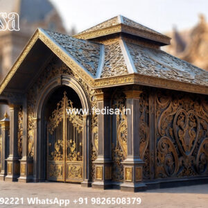 Iron Car Parking Shed Design with Decorative Pillars No-4422