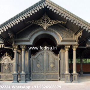 Decorative Iron Car Parking Shed Design with Modern Features No-4435