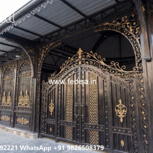 Premium Iron Car Parking Shed Design with Elegant Columns No-4480