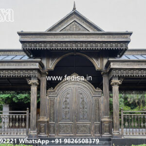 Classic Car Parking Shed Design with Wooden Elements No-4495
